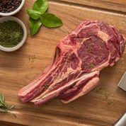 Grass Fed (Halal) Angus Beef OP Ribeye Steak (Fore Rib/on the bone), 1kg, price/portion, frozen