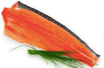 King Salmon (Chinook-Sashimi grade) Whole Side Fillet (New Zealand, Halal), bone-in, skin-on, price/whole fillet, frozen