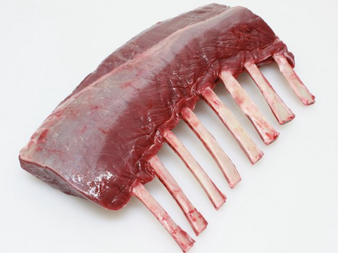 Chilled Grass Fed Venison (Red Deer) 8 Rib Frenched Rack (cap off), 1370g, price/portion