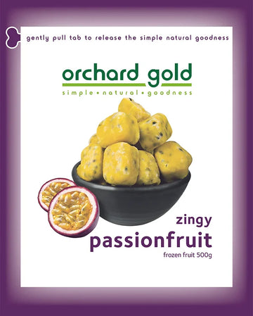 Orchard Gold Zingy Passionfruit, 500g, price/pack, frozen