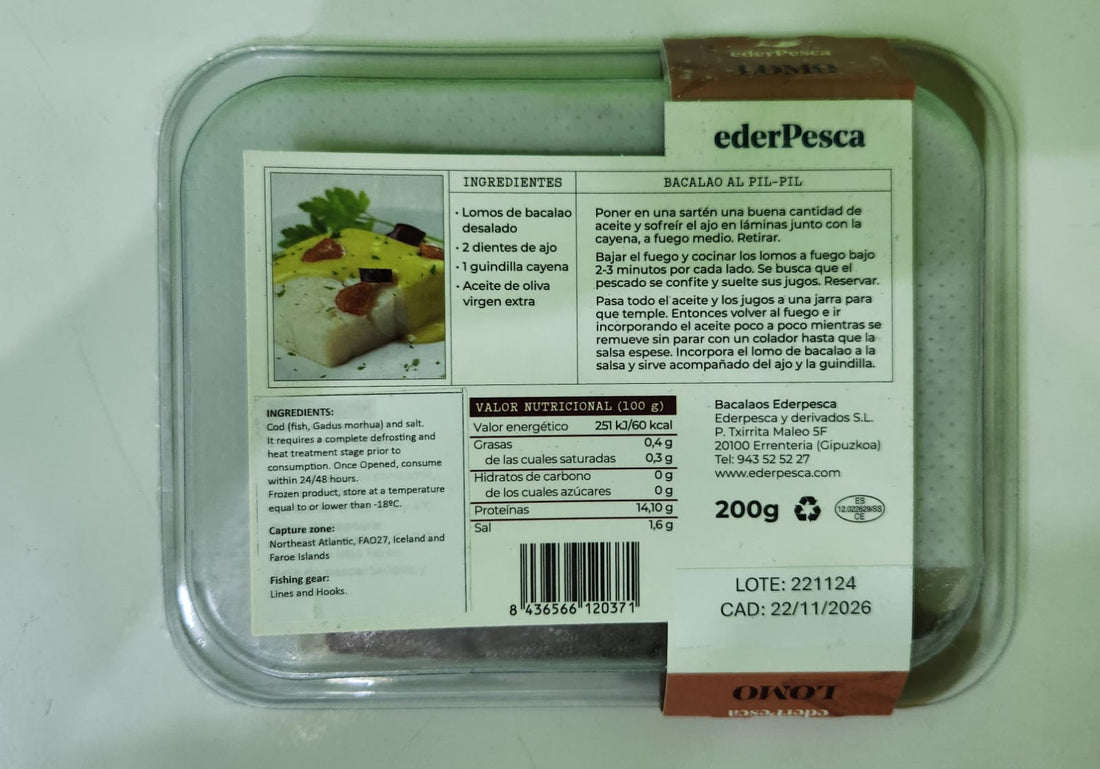 Wild Salted Codfish Bacalhau Loins, 200g, frozen