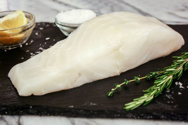 Wild Silver/White Cod (Chilean Seabass/Patagonia Toothfish) Fillets, skinless, boneless, (90-100g), price/pack, frozen