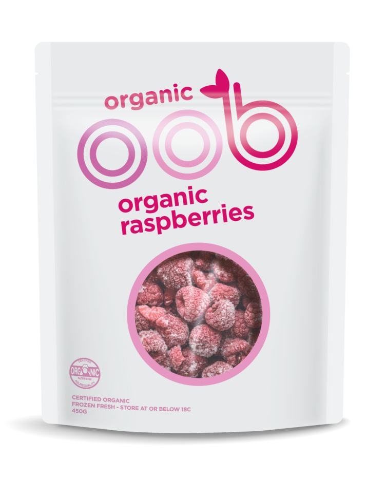 OOB Organic Raspberries, 450g, frozen