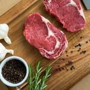 Chilled Grass Fed (Halal) Angus Beef Ribeye Steaks (Scotch Fillet) Boneless, (2 pce pack/500-550g), price/pack