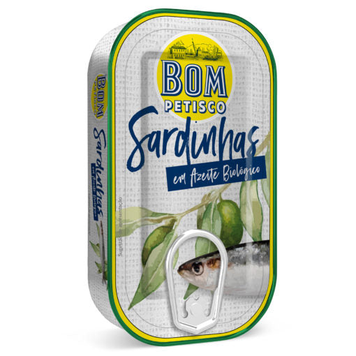Bom Petisco Whole Sardines in Organic Olive Oil, 120g