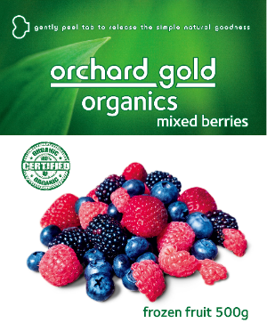 Orchard Gold Organics Mixed Berries, 500g, price/pack, frozen