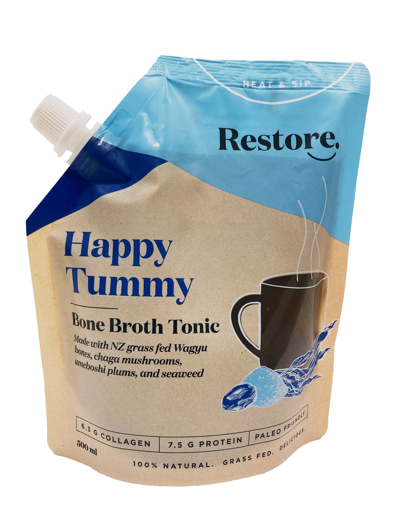 New Zealand Free Range (Halal) Happy Tummy Bone Broth Tonic (Wagyu Beef), 500ml, price/pouch, frozen