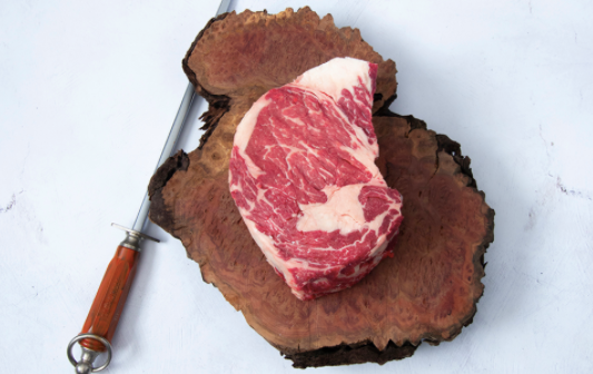 Grass Fed (Halal) Angus Beef OP Ribeye Steak (Ribeye on the bone), 1300-1350g, price/portion, frozen
