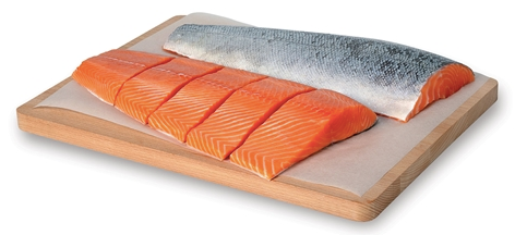 King Salmon (Chinook-Sashimi grade) Whole Side Fillet (New Zealand, Halal), boneless, skin-on, price/whole fillet, frozen