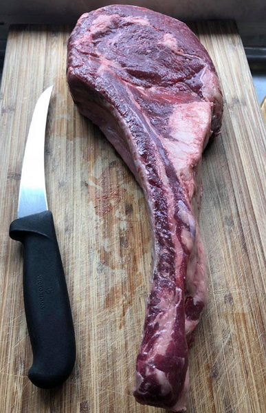 Wagyu Tomahawk Steak (Tajima Aus Ribeye) MB4/5, Bone in, frozen