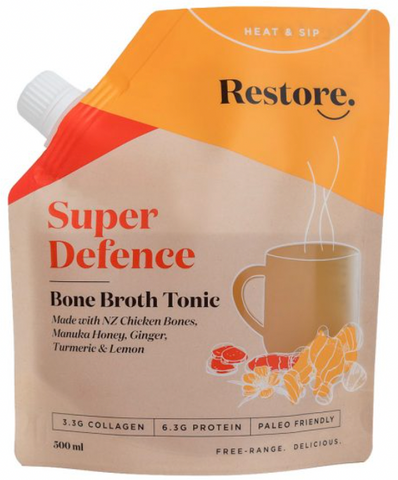 New Zealand Free Range (Halal) Super Defence Bone Broth Tonic (Chicken), 500ml, price/pouch, frozen