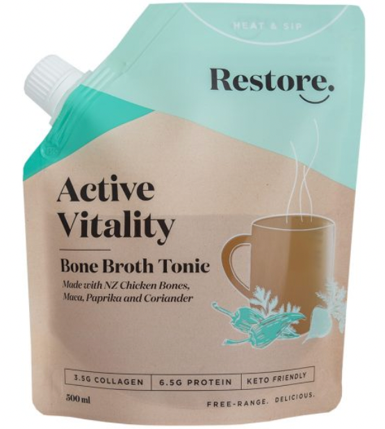 New Zealand Free Range (Halal) Active Vitality Bone Broth Tonic (Chicken), 500ml, price/pouch, frozen