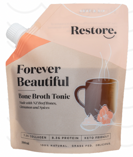 New Zealand Free Range (Halal) Forever Beautiful Bone Broth Tonic (Beef), 500ml, price/pouch, frozen