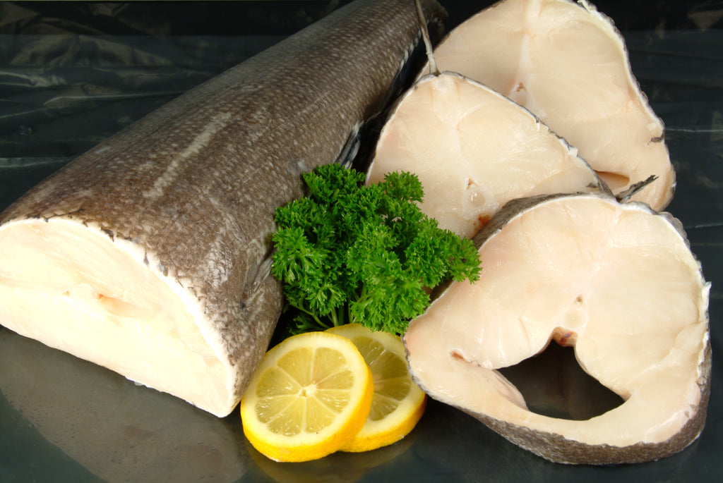 Wild Silver/White Cod (Chilean Sea Bass/Patagonia Toothfish) Steaks, skin-on, bone-in, 3 pce/pack (470-530g), price/pack, frozen