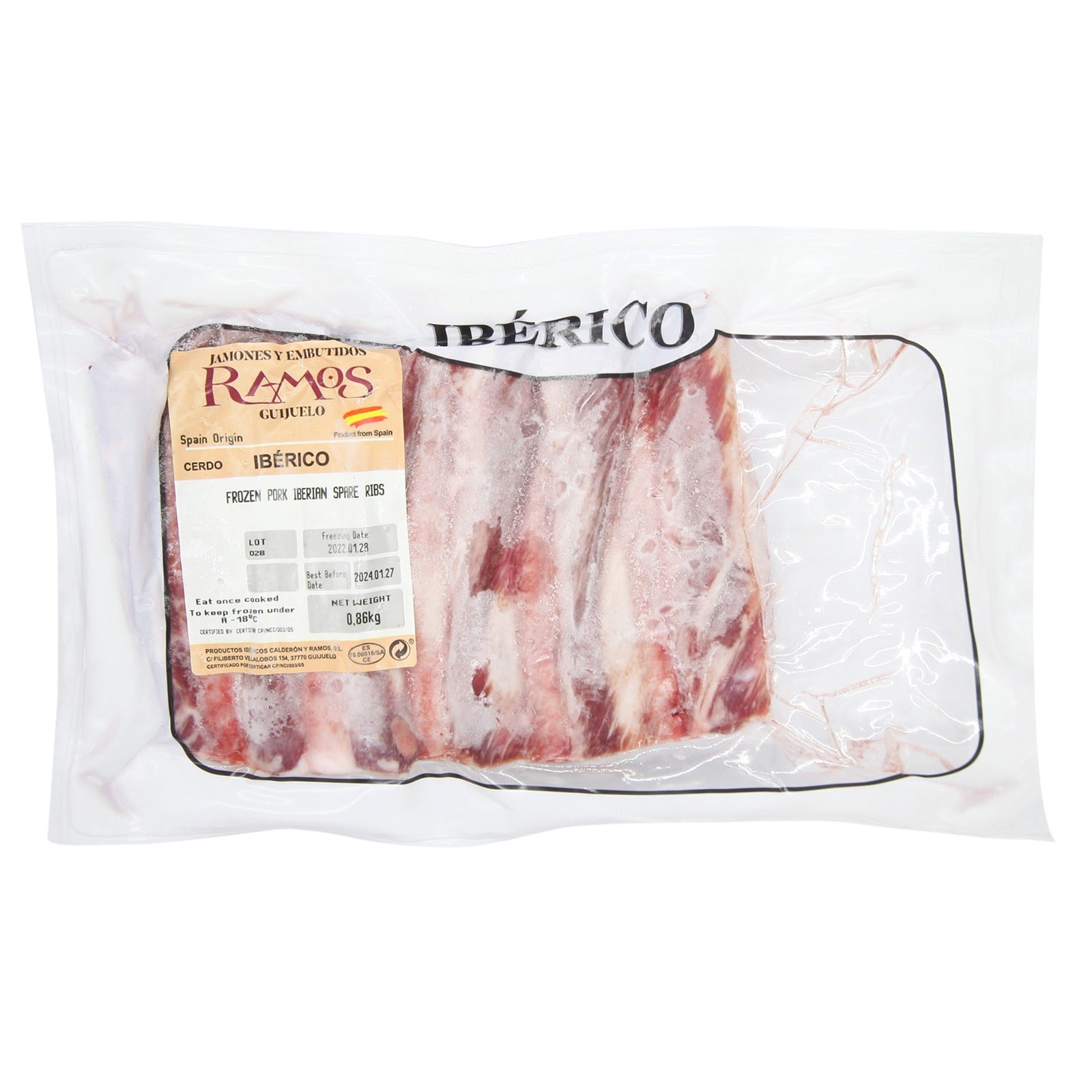 Iberian Pork Spare Ribs 1030-1070g, frozen