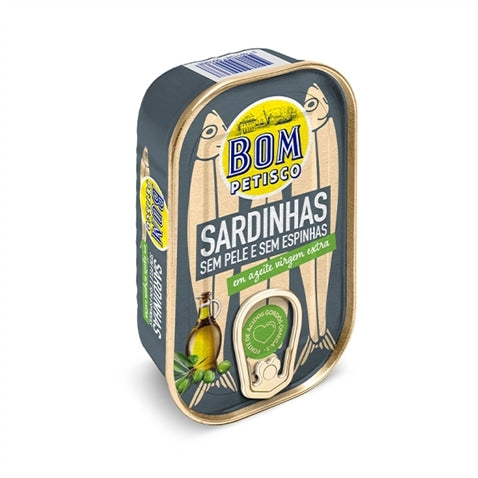 Bom Petisco Sardines Skinless & Boneless in Extra Virgin Olive Oil, 120g