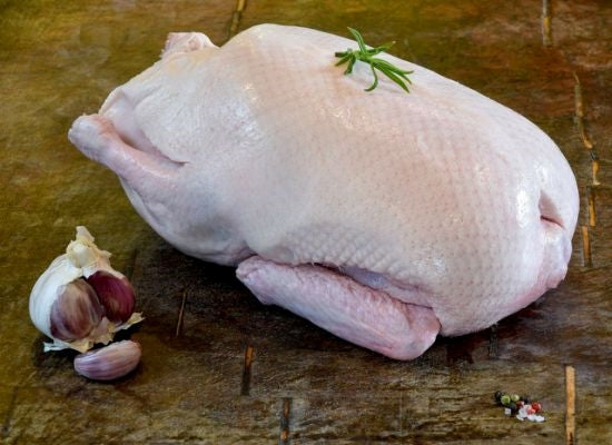 Whole (Young) Raw Goose with Giblets, frozen