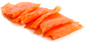 Cold Smoked Salmon Slices, Orange & Pepper, 114g per pack, frozen