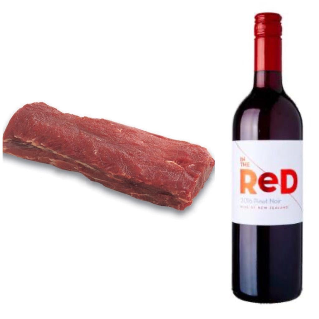 Lamb Tenderloin (750g) with a bottle of In the Red (Marlborough) Pinot Noir