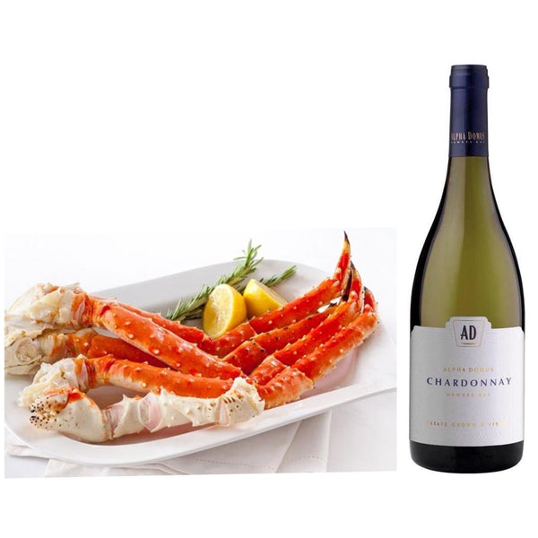 King Crab Legs (800-850g) with a bottle of Durvillea by Astrolabe (Marlborough) Chardonnay (or Sauvignon Blanc)