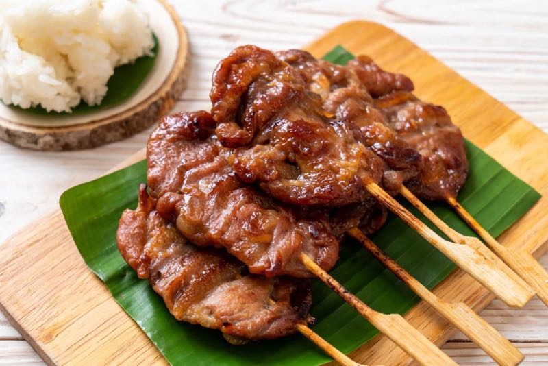 Grilled & Marinated Pork Skewers (Thai Moo Ping), 10 Sticks/500g, frozen