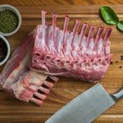 Chilled Grass Fed (Halal) Gourmet Baby Lamb Frenched Rack (double with cap off), 8 cutlets/rack, average 900g (2 racks), price/2 racks